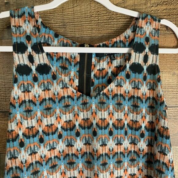 19 Cooper Ikat High Low Tank Top Zipper Back SZ Medium - Picture 2 of 8